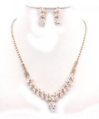 Crystal Rhinestone Jewelry Set for Women NB300625 GOLD CL